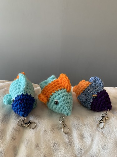 Crocheted Keychains, Handmade, New, Octopus, Sharks, Seahorses, Turtles, Fish - Picture 7 of 9