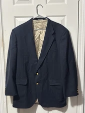 Vintage Austin Leeds Collection 40R Men’s Blue Blazer With Gold Interior