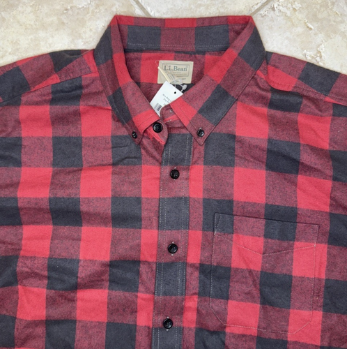 LL Bean Herren XL L/S traditionelle Passform schottisches kariertes Flanellhemd neu mit Etikett - Bild 2 von 8
