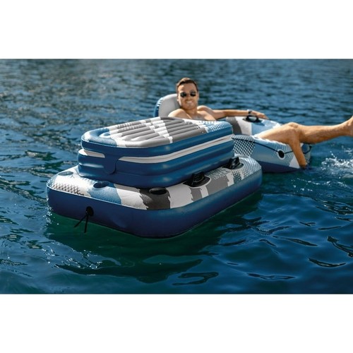 Intex Mega Chill 2 Inflatable River/Lake Floating Cooler, Blue/Grey, 48"x38" 🆕 - Picture 8 of 12