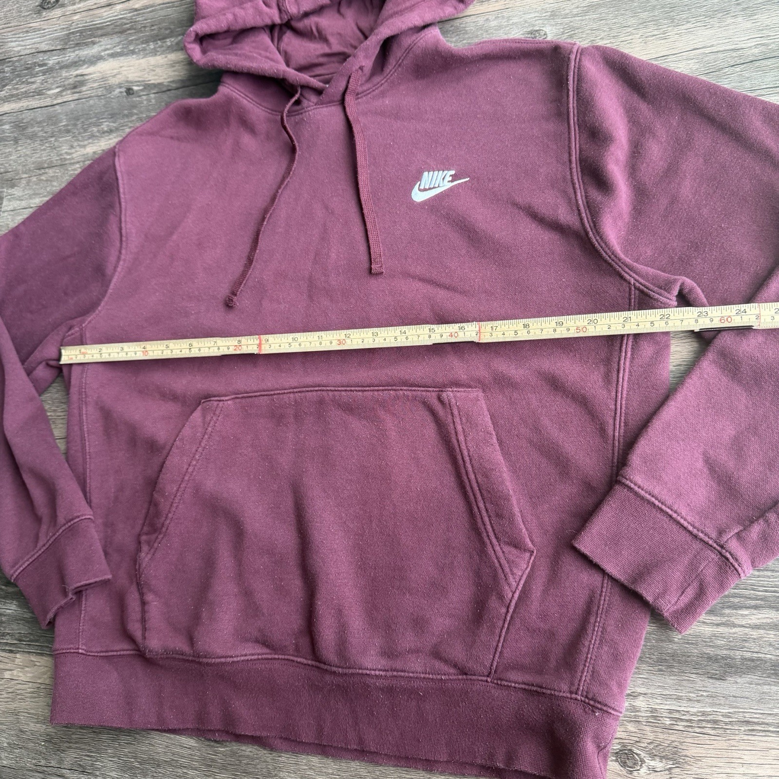 Nike Hoodie Mens M Maroon Red Pullover Sweatshirt Swoosh Logo Pocket Casual thumbnail 6