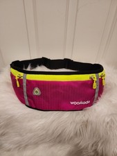 NWOT WooMada Running Belt Fanny Pack Pink Yellow Black Waist Pack Crossbody