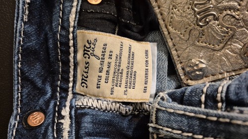 Miss Me Girls Jeans Skinny size 12 embelished pockets rocker grunge Punk YallALT - Picture 14 of 17