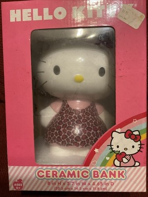 Hello Kitty Ceramic Bank Molded Ceramic Body & Bow