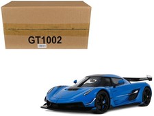 2025 Koenigsegg Jesko Blue Metallic with Black 1/18 Model Car by GT Spirit