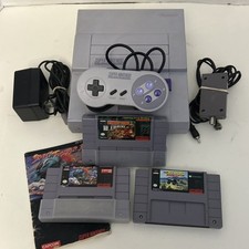 Oem Original Super Nintendo System Console Game Bundle Street Fight Donkey Kong