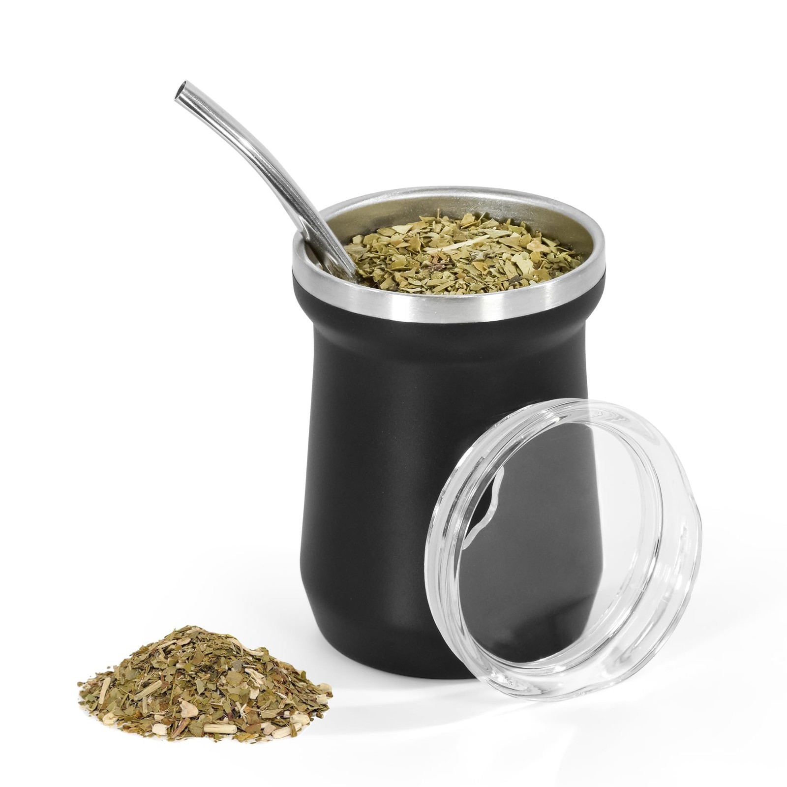 Yerba Mate Cup 5 oz, Yerba Mate Gourd and Bombilla Straw Set
