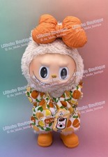 Sale: Labubu Fashion Outfit Premium Orange Print Dress Set No Doll 4 pcs US Ship