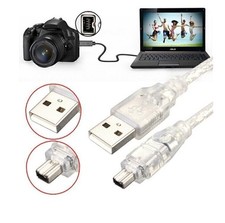 USB Male to Firewire IEEE 1394 4-Pin Data Transfer Male Cable Converter Cord