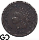 1866 Indian Head Cent Penny, Key Date, Choice XF++