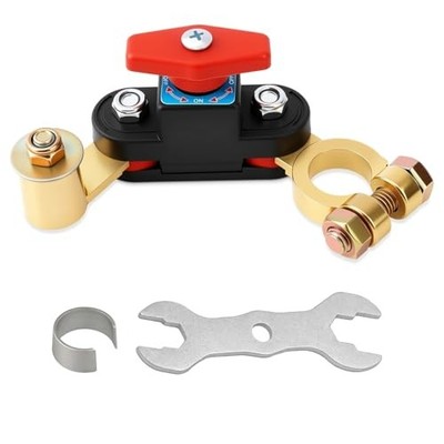 Car Battery Disconnect Switch 12V/24V, Heavy Duty Brass Top Double rotation