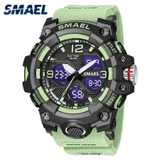 SMAEL Men LED Watch Digital Quartz Life Waterproof Wristwatch Boy Stopwatch Gift