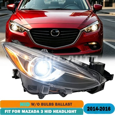 Fit 2014 2015 2016 Mazda 3 Passenger Right HID/Xenon Headlight Assembly No Bulb