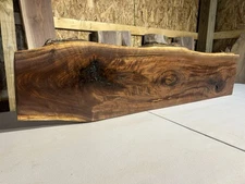 Curly Figured Walnut Fireplace Mantel/Live Edge Walnut Shelf/Live Edge Mantle