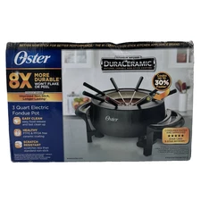 Oster DuraCeramic Fondue Set 3 Quart Electric Fondue Pot Non-stick 