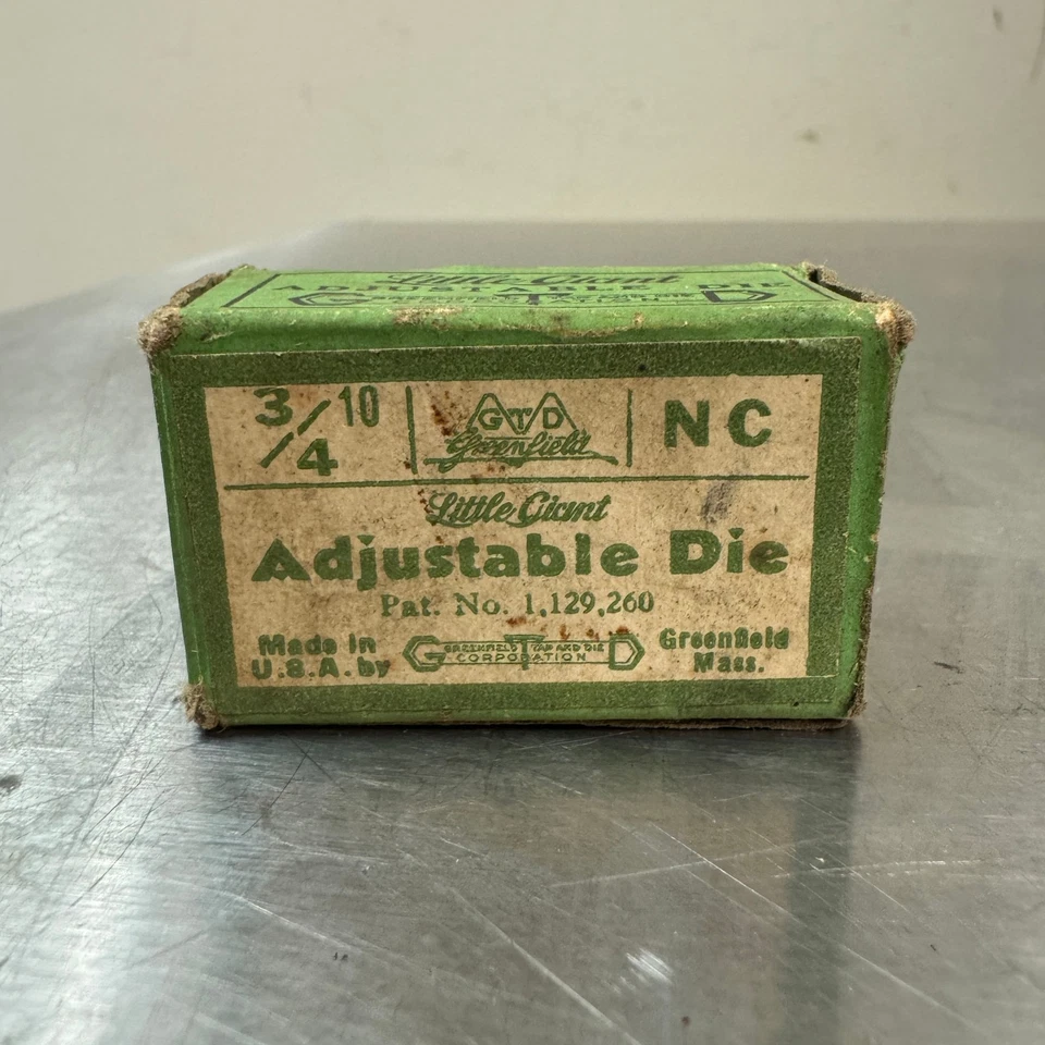 GTD Greenfield Tap and Die Little Giant 3/4" 10 NC Adjustable Pipe Dies w/ Box - Image 3 of 4