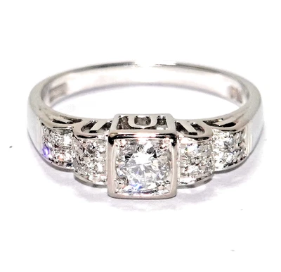 Ring Gold Diamant 0,60ct antik 750/18K Gr.55/17,5mm kostenlos änderbar 4,5g - Bild 1 von 4