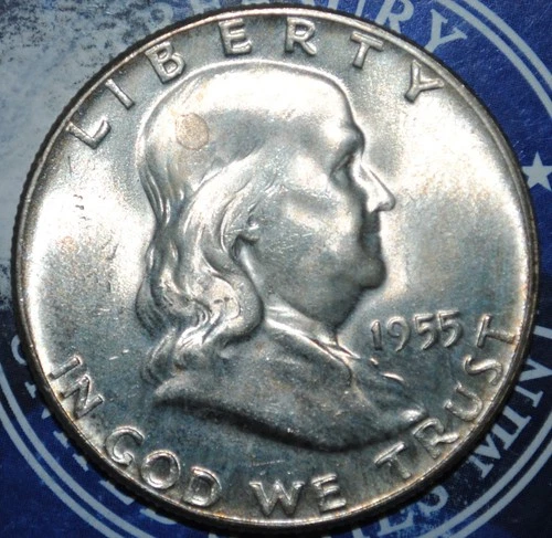 1955 (P) Franklin Silver Half Dollar BU FBL {{{3C30