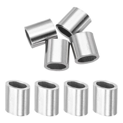 11/64'' Wire Rope Stop Sleeve, 4 Pcs 304 Stainless Steel Crimping Loops Sleeve