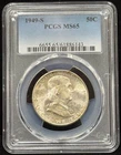 PCGS MS65 1949-S US Benjamin Franklin Half Dollar Silver Coin 50C-143