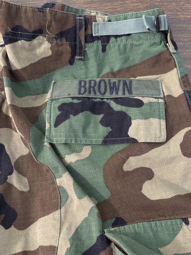 Vintage US Military Woodland Camo Combat Pants Large Long 50/50 Ripstop Lajas - Bild 3 von 5
