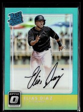 2016 Donruss Optic Rated Rookies Signatures Aqua Elias Diaz RC Auto 081/125