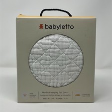 babyletto Quilted Muslin Organic Cotton Changing Pad Cover White Lightweight Fit