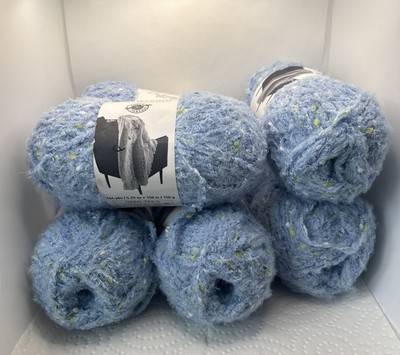 Loops & Threads Cozy Boucle Yarn 6 Skeins Okeo Tex Blue Bell #24 150g/5.29oz