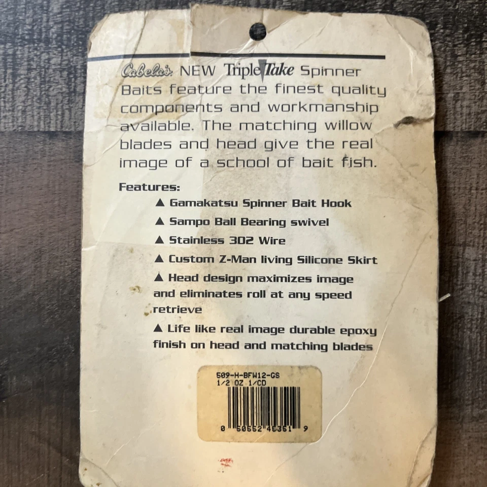 Vintage Cabela's RealImage Triple Take Spinner Bait. Never Used. NOS. - Image 3 of 4
