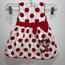 Authentic Disney Parks Minnie Mouse Polka Dots Dress With Bloomers 12 Months NWT