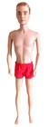 VINTAGE 60's KEN DOLL RED SHORTS ~BODY IN GOOD CONDITION~MISSING FLOCK on HEAD