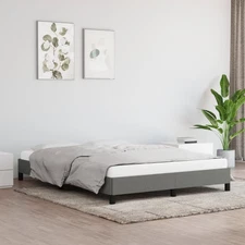Dark Grey Bed Frame 100% polyester, plywood, engineered wood Queen