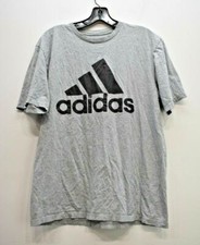 Adidas Men Brand Logo Short Sleeve Crew Neck The Go-To Tee Gray T-Shirt L