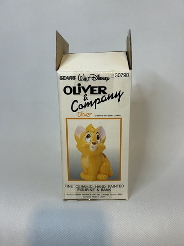 Vintage 80er Jahre Disney Japan Oliver & Company Keramik Orange Katze Münze Bank Figur - Bild 7 von 8