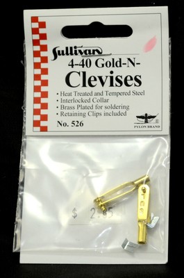 4-40 Gold-n-clevises w/ clips (746420005262)