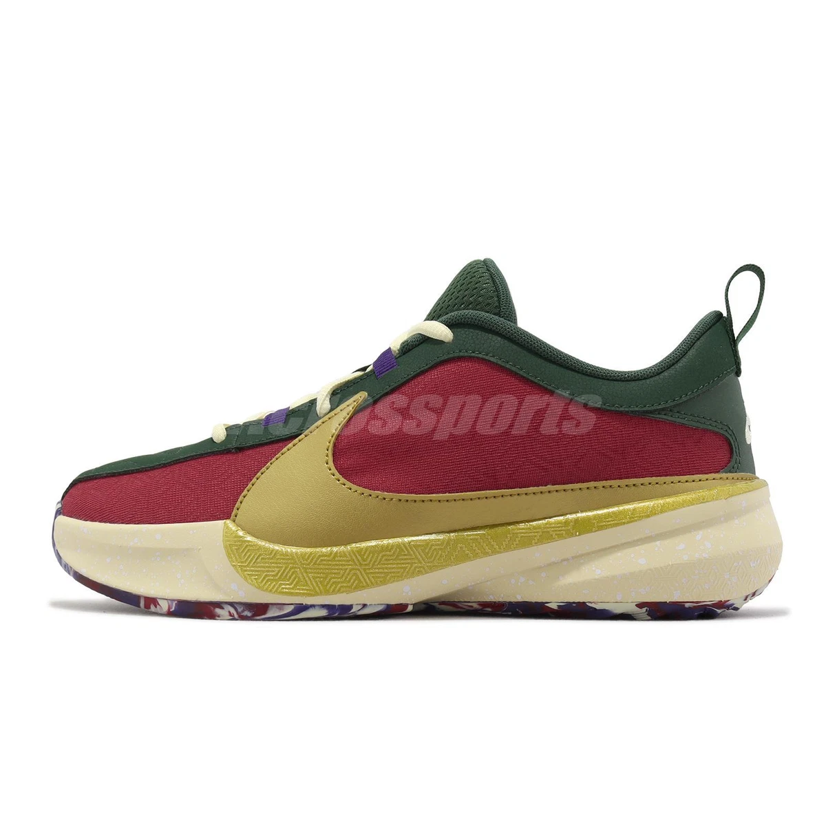 Nike Freak 5 GS Keep It A Buck Red Gold Green Kids Women