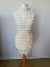 BNWT White bubble textured high neck sleeveless bodycon dress size 4 From PLT