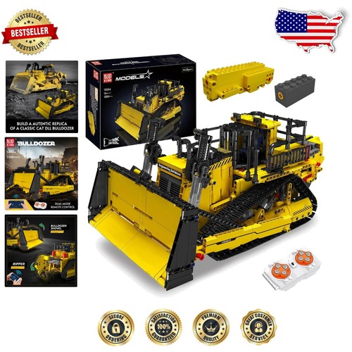 Interactive 1508-Piece App-Controlled RC Bulldozer - Ideal Gift for Builders