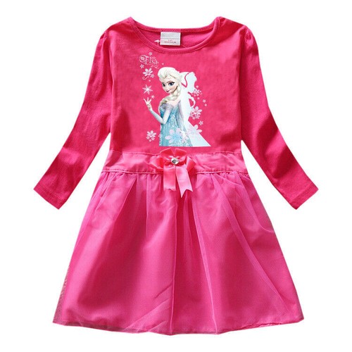 Kinder Mädchen Cosplay Kleid Langarm Cartoon Prinzessin Anna Elsa Kleid DE OL - Bild 11 von 17