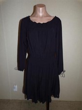 Abercrombie & Fitch Dress Size Large Womens Black Empire Waist Smocked