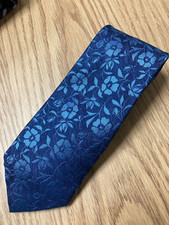 The Mens Store Bloomingdale's Men's FLOWER STEM BLUE SILK TIE T2