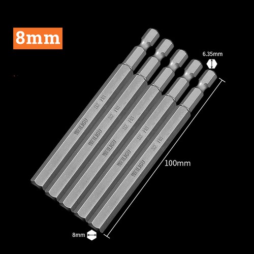 Magnetic Hex Key Allen Bit Set 100 150 200 300mm Extra Long Quick Change Connect - Picture 20 of 43