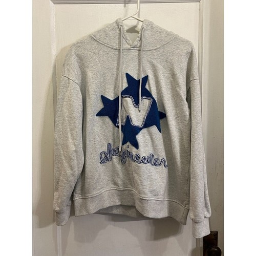 Aelfric Eden White Blue Star Graphic Pullover Hoodie Top Men’s Size Medium