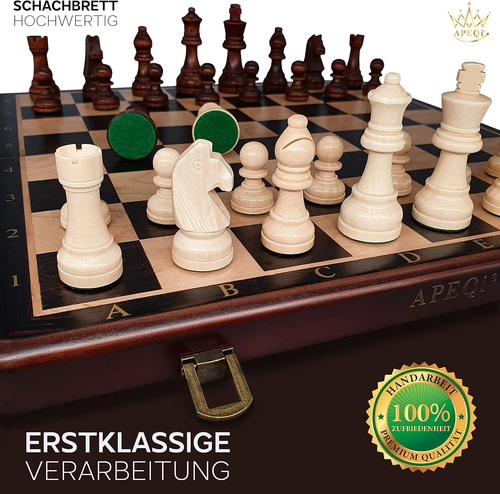 ® Scacchi Premium – Gioco Di Scacchi in Legno Di Alta Qualità – Legno Massello, - Foto 3 di 12