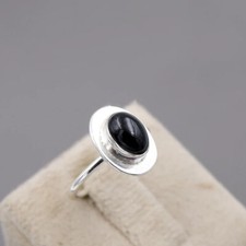 925 Sterling Silver Black Onyx Oval Shape handmade 100 GENUINE Ring