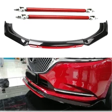 Front Bumper Lip Body Kit Splitter Spoiler Glossy Black Red For Mazda 3 Sedan /