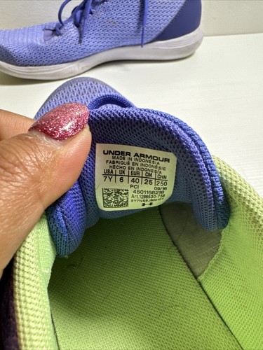 UNDER ARMOUR Size 40 Women’s Sneakers Blue Green Runners Shoes Lace Up Casual - Picture 11 of 12