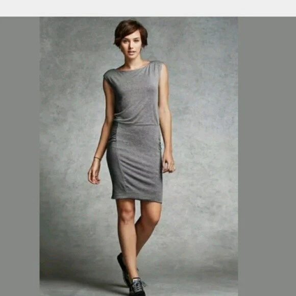 Athleta Westwood Grey Ruched Dress Small Style 243066 eBay