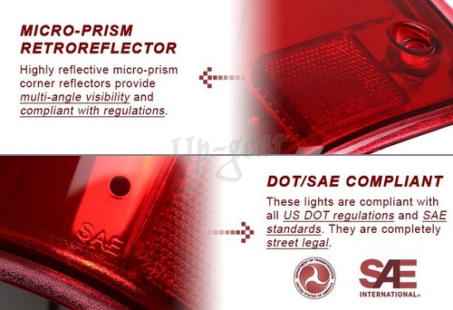 For 1993-2000 Ford Ranger Red/Clear Lens LED Rear Brake Tail Lights Lamps - Picture 3 of 7
