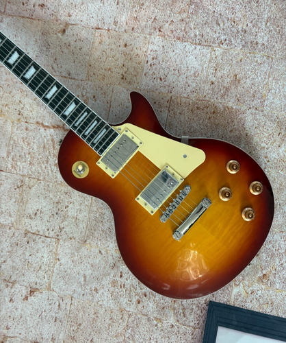 USA Warehouse LP Flame Maple Top electric guitar 6 string fixed bridge